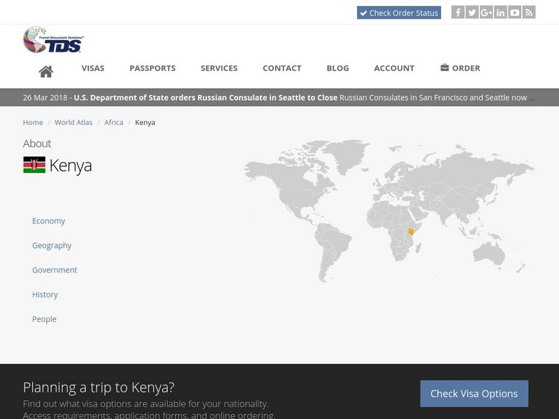 Tds: Kenya: Geography Handout Tds: Kenya: Geography Handout