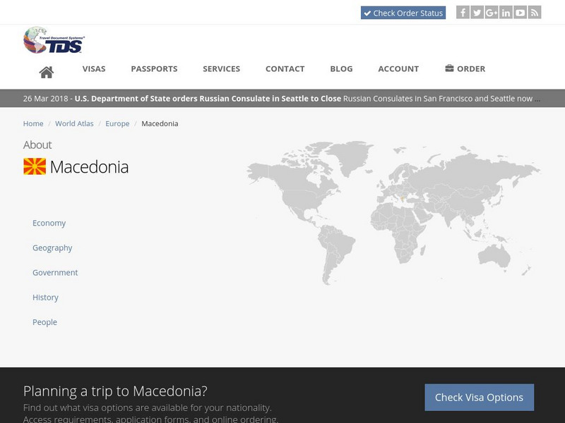 Tds: Macedonia: People Handout Tds: Macedonia: People Handout