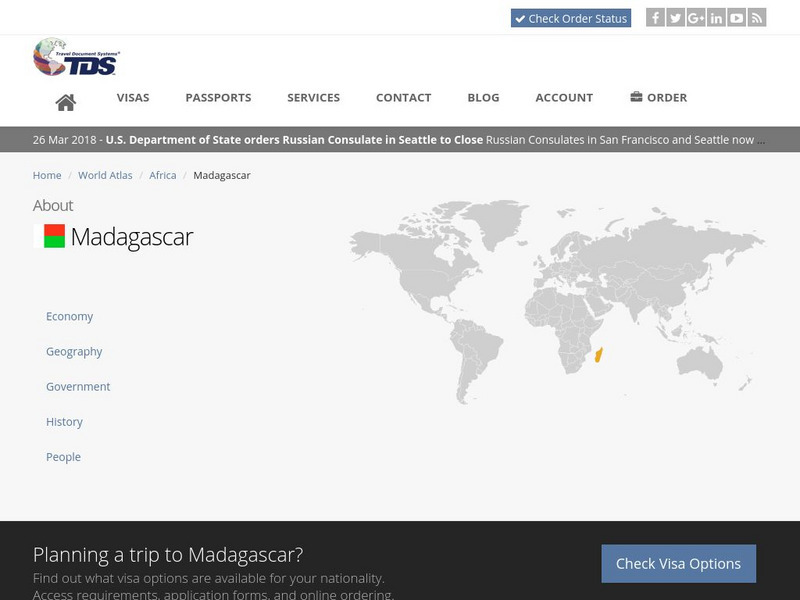 Tds: Madagascar: Economy Handout Tds: Madagascar: Economy Handout