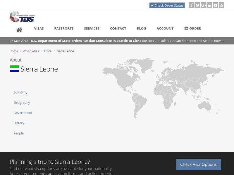 Tds: Sierra Leone: History Handout Tds: Sierra Leone: History Handout
