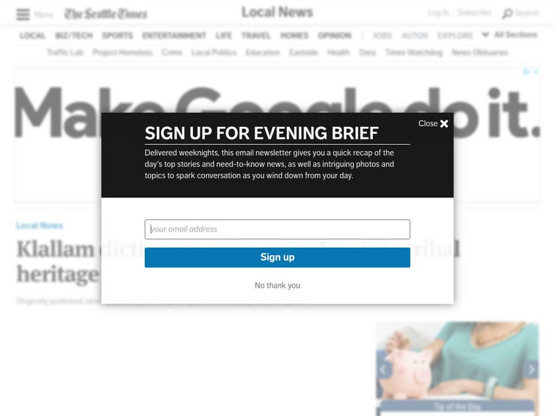 Seattle Times: A Village of the Klallam People Website Seattle Times: A Village of the Klallam People Website