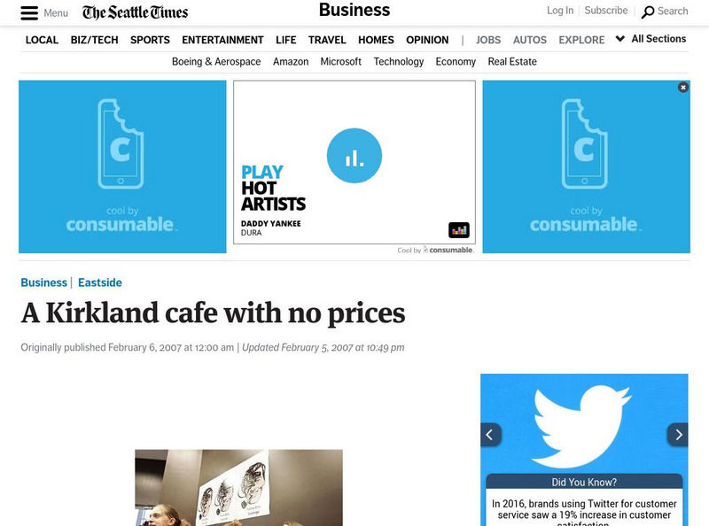 Seattle Times:a Kirkland Cafe With No Prices Article Seattle Times:a Kirkland Cafe With No Prices Article