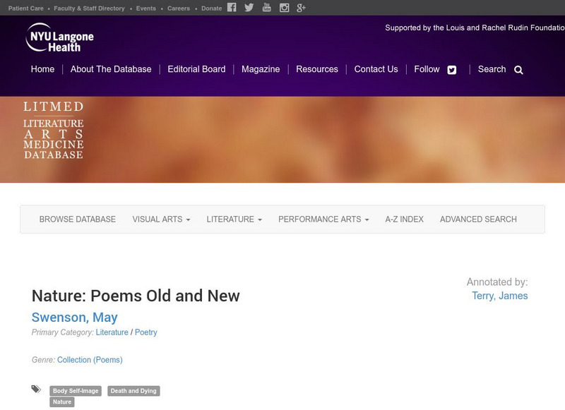 Nyu: May Swenson Nature Poems Old & New Website Nyu: May Swenson Nature Poems Old & New Website