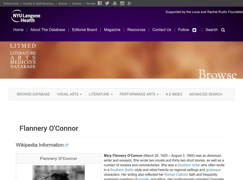 O'connor, Flannery Handout O'connor, Flannery Handout