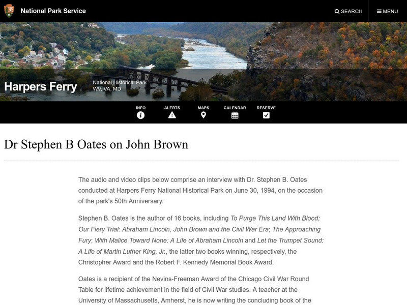 National Park Service: Dr. Stephen Oates on John Brown Website National Park Service: Dr. Stephen Oates on John Brown Website
