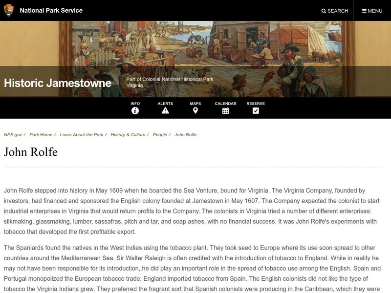 National Park Service: John Rolfe Activity National Park Service: John Rolfe Activity