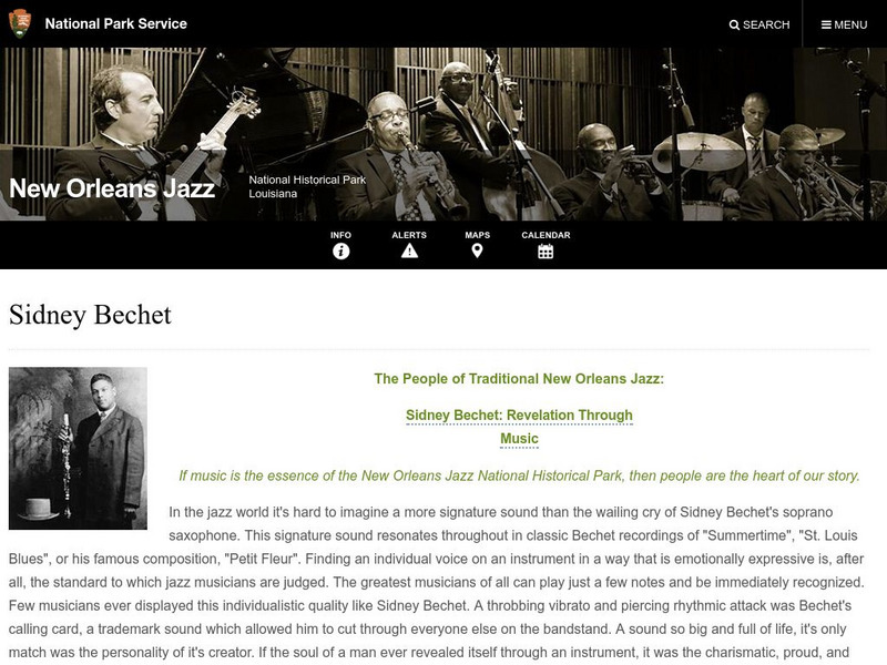 National Park Service: New Orleans Jazz National Historical Park: Sidney Bechet Website National Park Service: New Orleans Jazz National Historical Park: Sidney Bechet Website