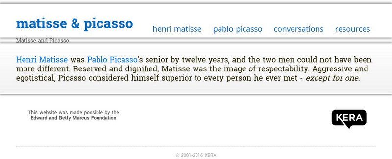 Kera: Public Media for North Texas: Matisse and Picasso Website Kera: Public Media for North Texas: Matisse and Picasso Website