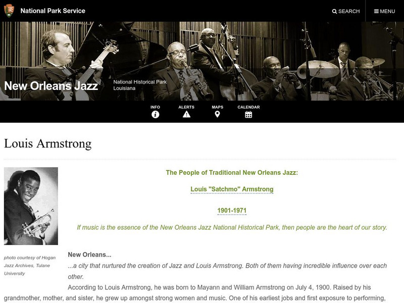 National Park Service: New Orleans Jazz Nat'l Historical Park: Louis Armstrong Website National Park Service: New Orleans Jazz Nat'l Historical Park: Louis Armstrong Website