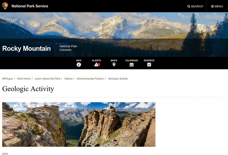 National Park Service: Rocky Mountain National Park: Geologic Activity Handout National Park Service: Rocky Mountain National Park: Geologic Activity Handout