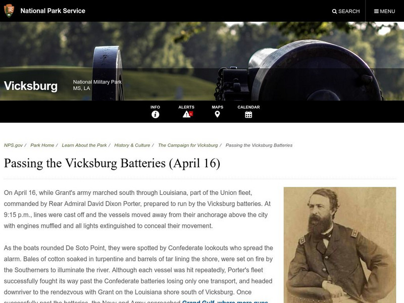 National Park Service: Vicksburg Natl Military Park: Passing the Vicksburg Batteries Website National Park Service: Vicksburg Natl Military Park: Passing the Vicksburg Batteries Website