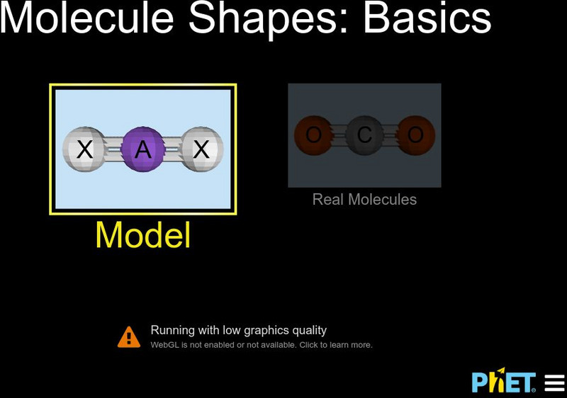 University of Colorado: Ph Et Interactive Simulations: Molecule Shapes: Basics Interactive University of Colorado: Ph Et Interactive Simulations: Molecule Shapes: Basics Interactive