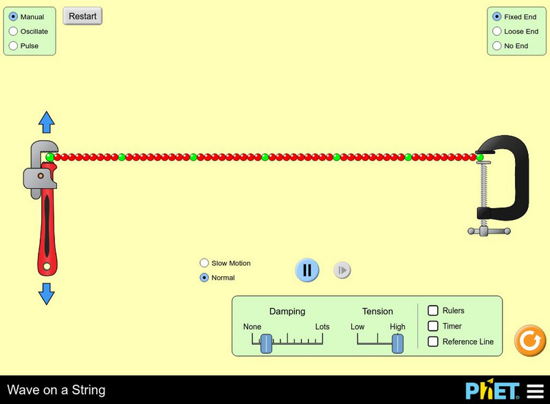 University of Colorado: Ph Et Interactive Simulations: Wave on a String Interactive University of Colorado: Ph Et Interactive Simulations: Wave on a String Interactive