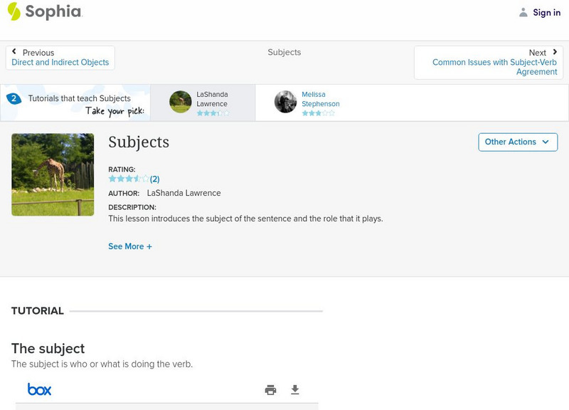 Sophia: Subjects: Lesson 3 Instructional Video Sophia: Subjects: Lesson 3 Instructional Video