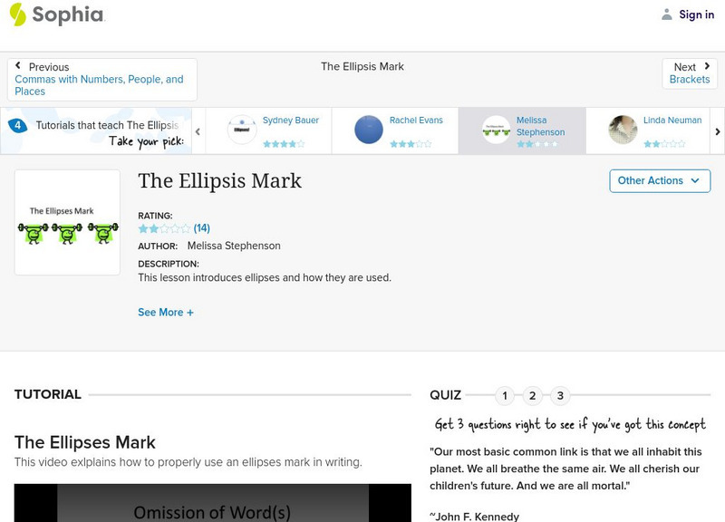 Sophia: The Ellipsis Mark: Lesson 4 Unit Plan Sophia: The Ellipsis Mark: Lesson 4 Unit Plan