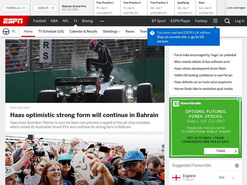 Espn: Formula 1 News Website