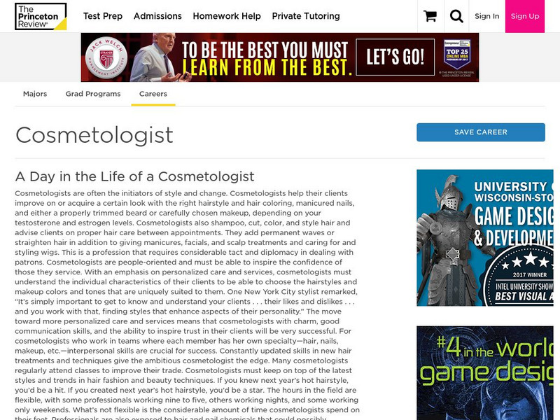The Princeton Review: Cosmetologist Website The Princeton Review: Cosmetologist Website