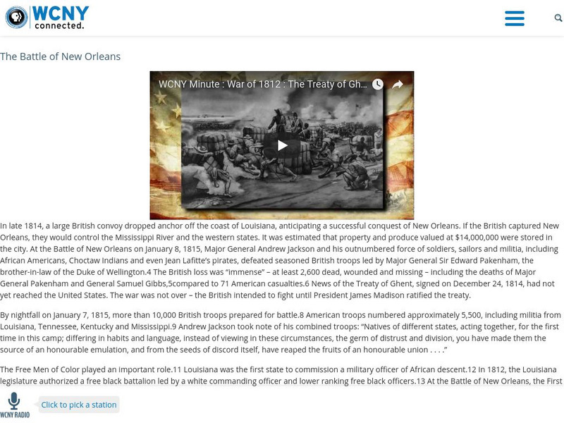 The War of 1812: The Battle of New Orleans Website The War of 1812: The Battle of New Orleans Website
