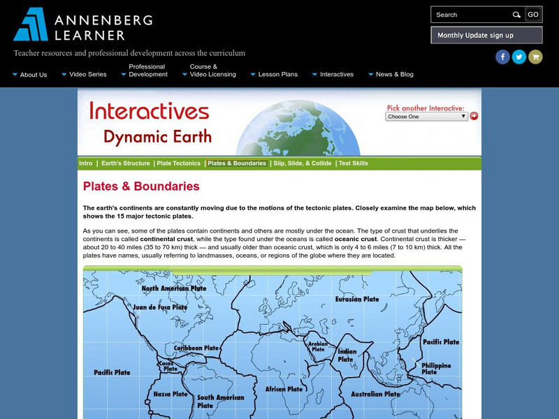 Annenberg Learner: Dynamic Earth: Plates and Boundaries Website Annenberg Learner: Dynamic Earth: Plates and Boundaries Website