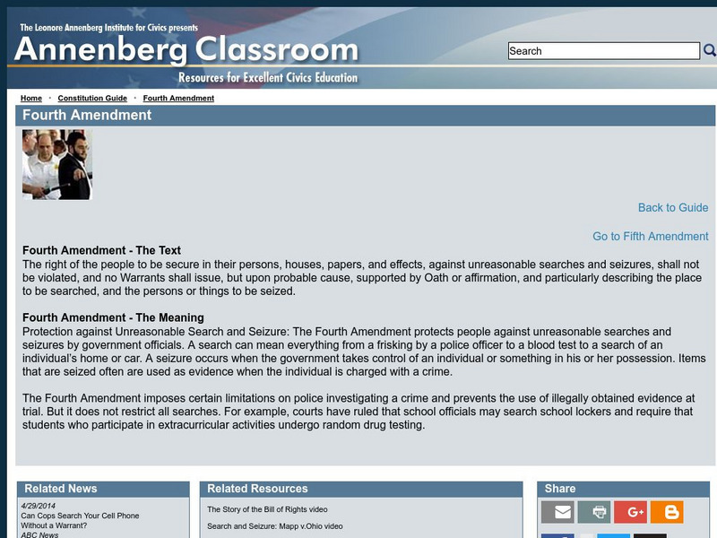 Annenberg Classroom: Fourth Amendment Website Annenberg Classroom: Fourth Amendment Website