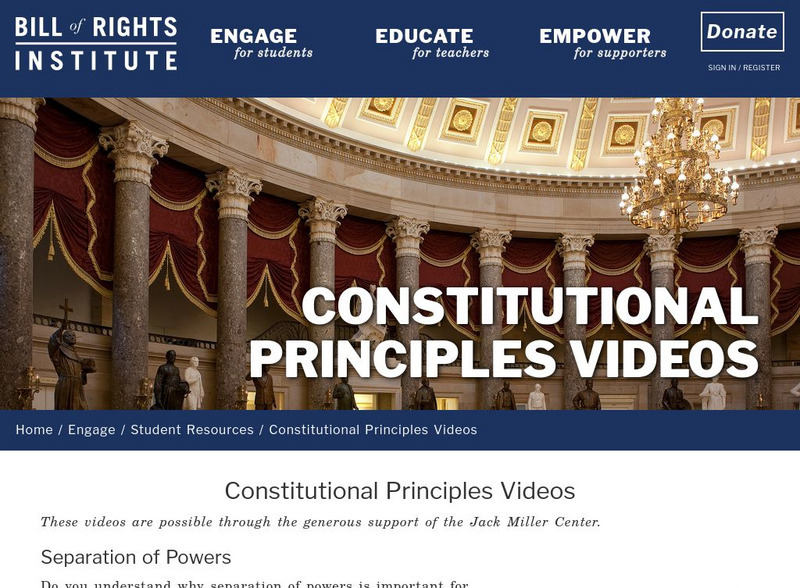Bill of Rights Institute: Constiutional Principles Videos Instructional Video Bill of Rights Institute: Constiutional Principles Videos Instructional Video