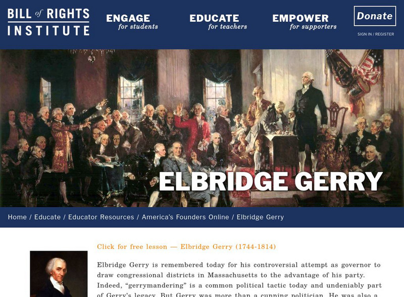 Bill of Rights Institute: Elbridge Gerry Handout