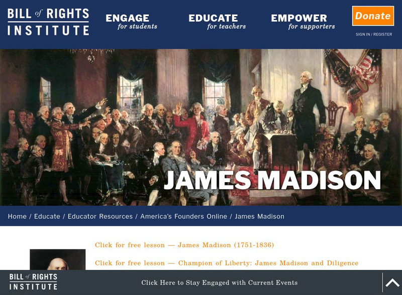 Bill of Rights Institute: James Madison Handout Bill of Rights Institute: James Madison Handout