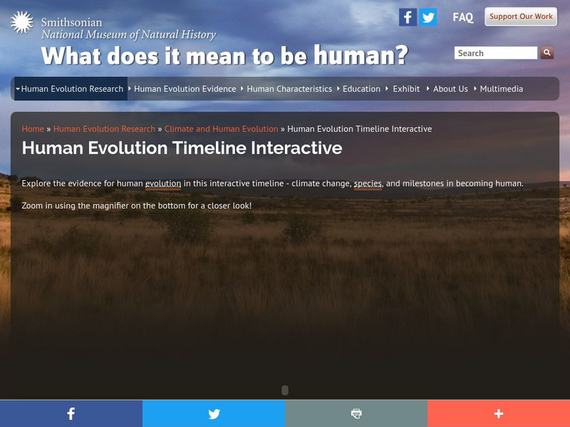 National Museum of Natural History: Human Evolution Timeline Interactive Interactive National Museum of Natural History: Human Evolution Timeline Interactive Interactive