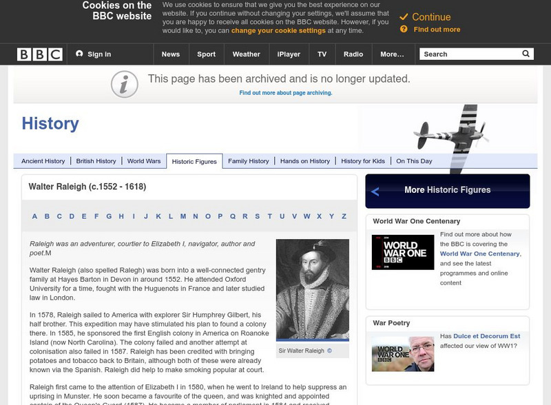 Bbc: History: Walter Raleigh (C.1552 1618) Article Bbc: History: Walter Raleigh (C.1552 1618) Article