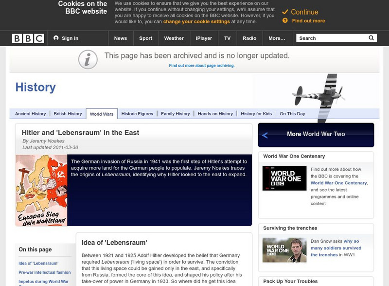 Bbc: History: Hitler and 'Lebensraum' in the East Article Bbc: History: Hitler and 'Lebensraum' in the East Article