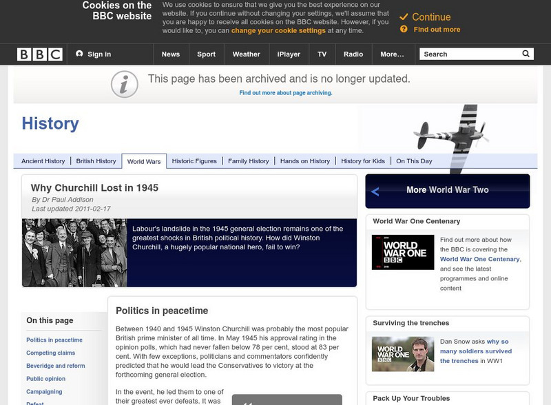 Bbc: History: Why Churchill Lost in 1945 Article Bbc: History: Why Churchill Lost in 1945 Article
