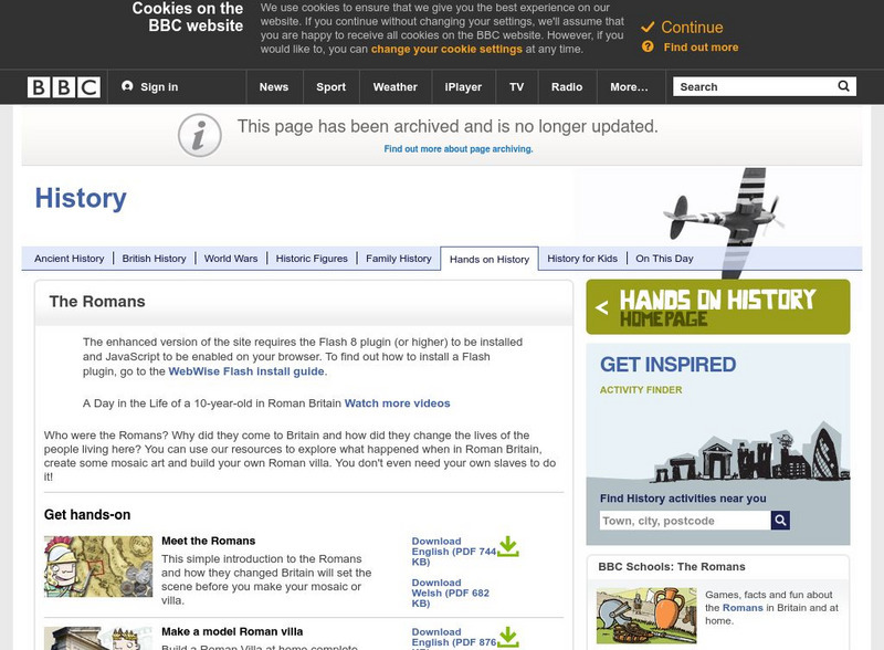 Bbc: Hands on History: The Romans Unit Plan Bbc: Hands on History: The Romans Unit Plan