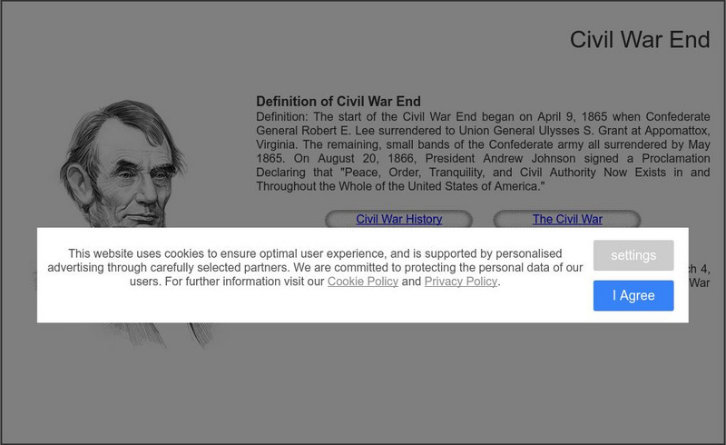 Siteseen: Civil Conflict: Civil War End Website Siteseen: Civil Conflict: Civil War End Website
