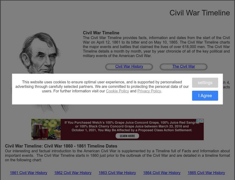 Siteseen: Civil Conflict: Civil War Timeline Website Siteseen: Civil Conflict: Civil War Timeline Website