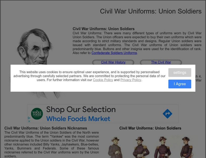 Siteseen: Civil Conflict: Civil War Uniforms: Union Soldiers Article Siteseen: Civil Conflict: Civil War Uniforms: Union Soldiers Article