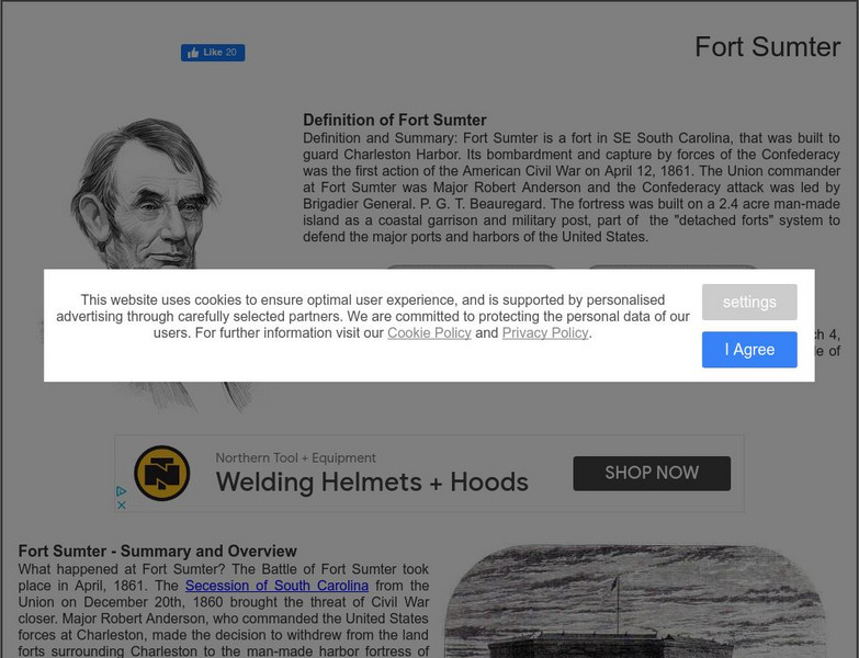 Siteseen: Civil Conflict: Fort Sumter Website Siteseen: Civil Conflict: Fort Sumter Website