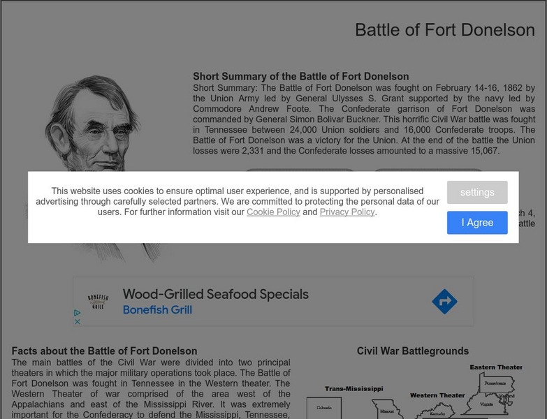Siteseen: Civil Conflict: Civil War for Kids: Battle of Fort Donelson Website Siteseen: Civil Conflict: Civil War for Kids: Battle of Fort Donelson Website