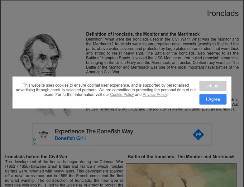 Siteseen: Civil Conflict: The Ironclads: Monitor vs Merrimack Website Siteseen: Civil Conflict: The Ironclads: Monitor vs Merrimack Website