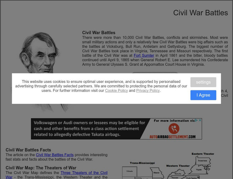 Siteseen: Civil Conflict: Civil War Battles for Kids Website Siteseen: Civil Conflict: Civil War Battles for Kids Website
