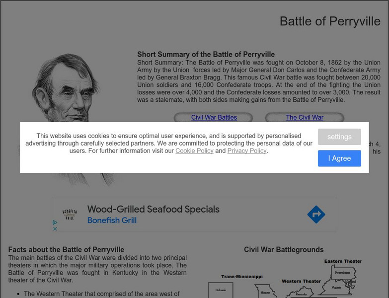 Siteseen: Civil Conflict: Battle of Perryville: Civil War for Kids Website Siteseen: Civil Conflict: Battle of Perryville: Civil War for Kids Website