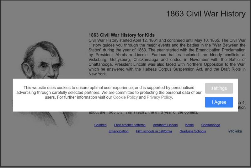 Siteseen: Civil Conflict: 1863 Civil War History for Kids: Gettysburg to Chattanooga Website Siteseen: Civil Conflict: 1863 Civil War History for Kids: Gettysburg to Chattanooga Website
