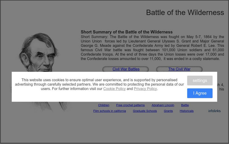 Siteseen: Civil Conflict: Battle of the Wilderness Website
