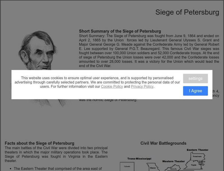 Siteseen: Civil Conflict: Siege of Petersburg Website Siteseen: Civil Conflict: Siege of Petersburg Website