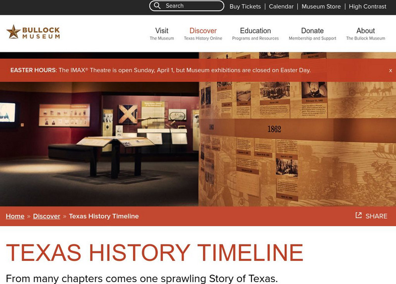 Bullock Museum: Texas History Timeline Interactive Bullock Museum: Texas History Timeline Interactive