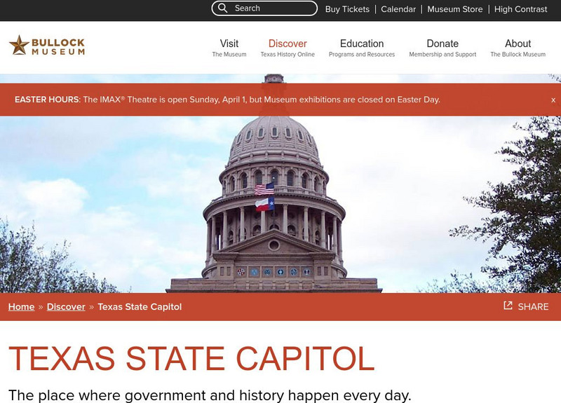 Bullock Museum: Texas State Capitol Website Bullock Museum: Texas State Capitol Website