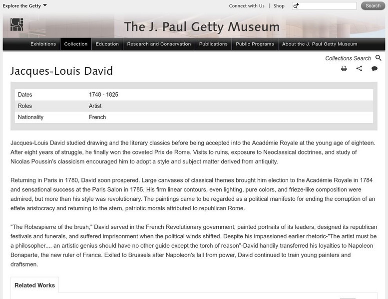 J. Paul Getty Museum: Jacques Louis David Handout