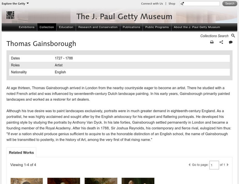 J. Paul Getty Museum: Explore Art: Thomas Gainsborough Handout J. Paul Getty Museum: Explore Art: Thomas Gainsborough Handout