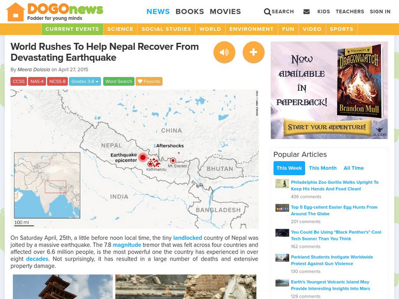 Dogo News: World Rushes to Help Nepal Recover From Earthquake Article Dogo News: World Rushes to Help Nepal Recover From Earthquake Article