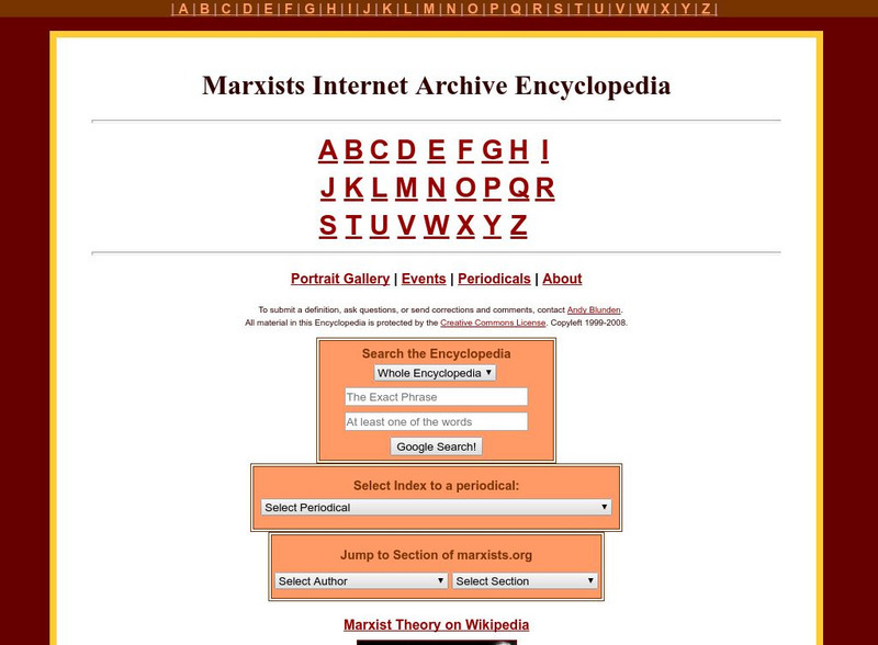 Encyclopedia of Marxism: Homepage Handout Encyclopedia of Marxism: Homepage Handout