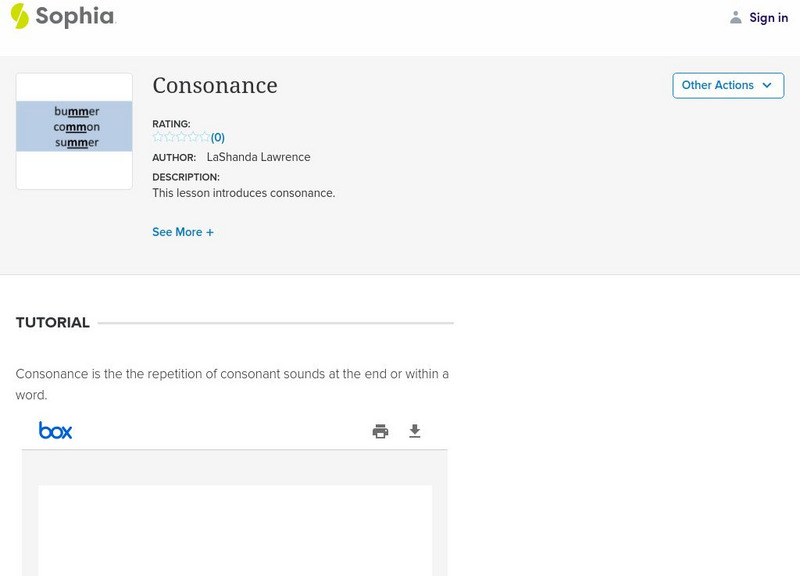 Sophia: Consonance PPT Sophia: Consonance PPT